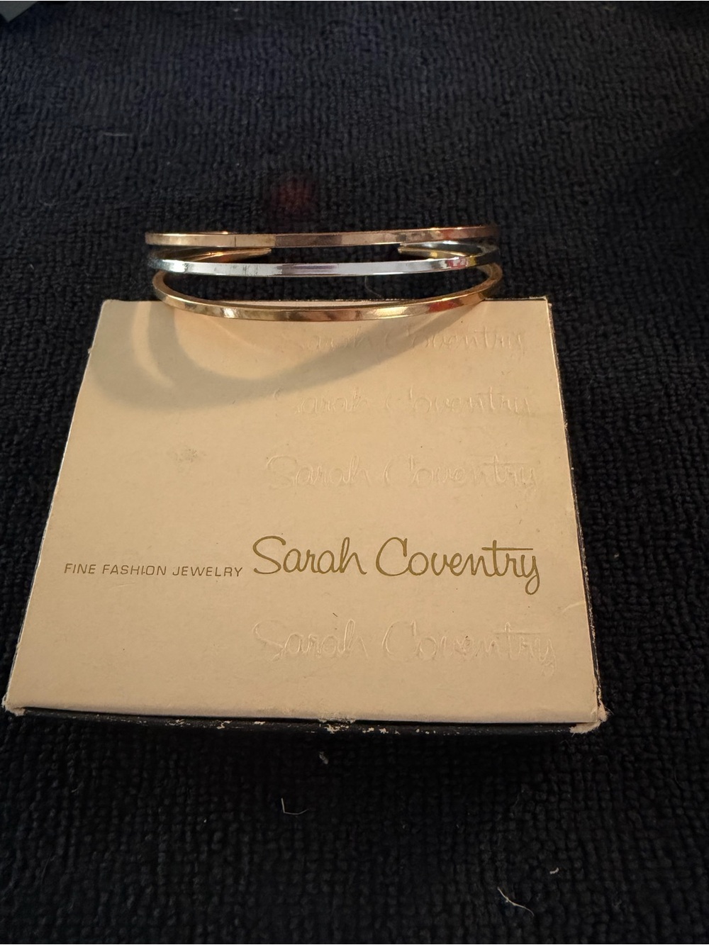 Vintage Sarah Coventry Gold and Silver Layered Bangle Bracelet